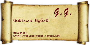 Gubicza Győző névjegykártya